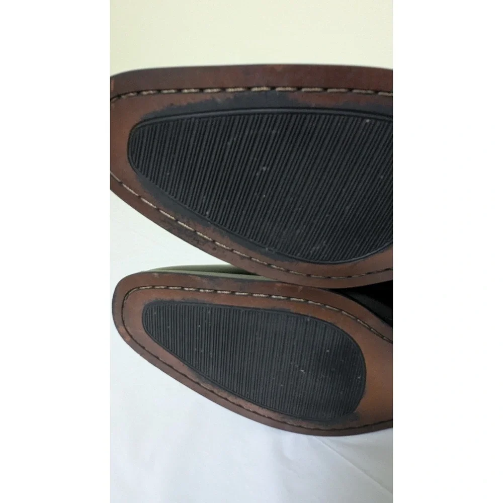 Vincent Cavallo Mens Black Faux Leather Wingtip Oxford Dress Shoe C-391 11
